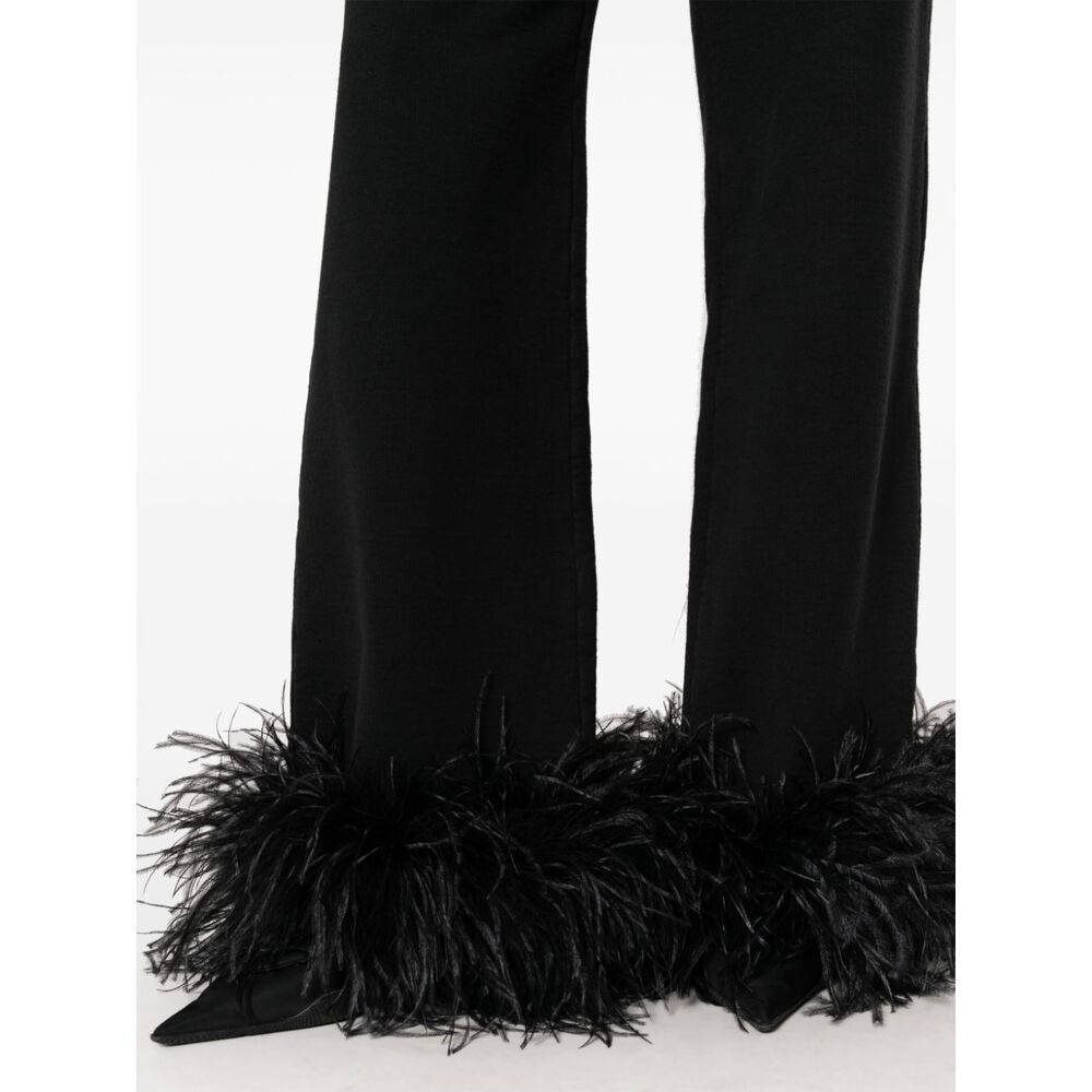 Prada Jogginghose Aus Baumwollfleece Mit Federbesatz In Black
