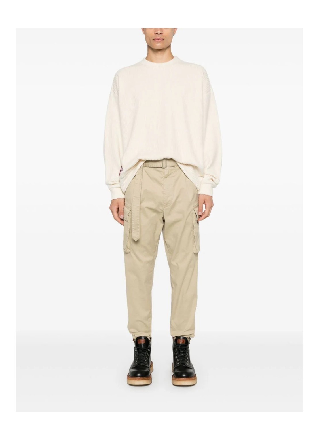 Shop Dsquared2 Ribbed Sweater In White