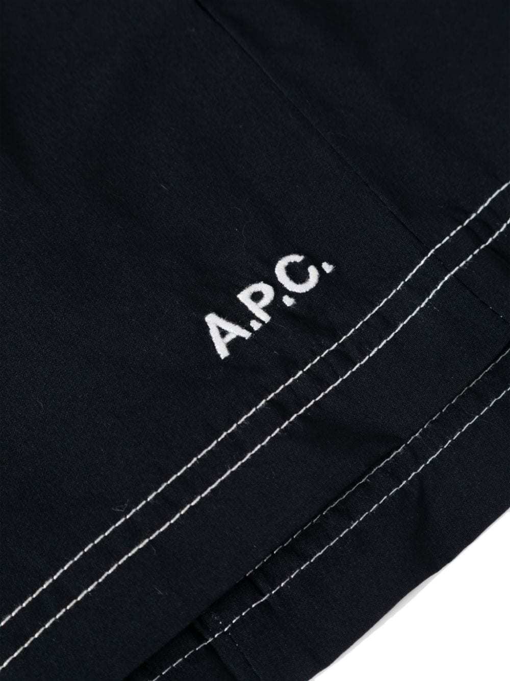 Apc Logo-embroidered Swim Shorts In Black