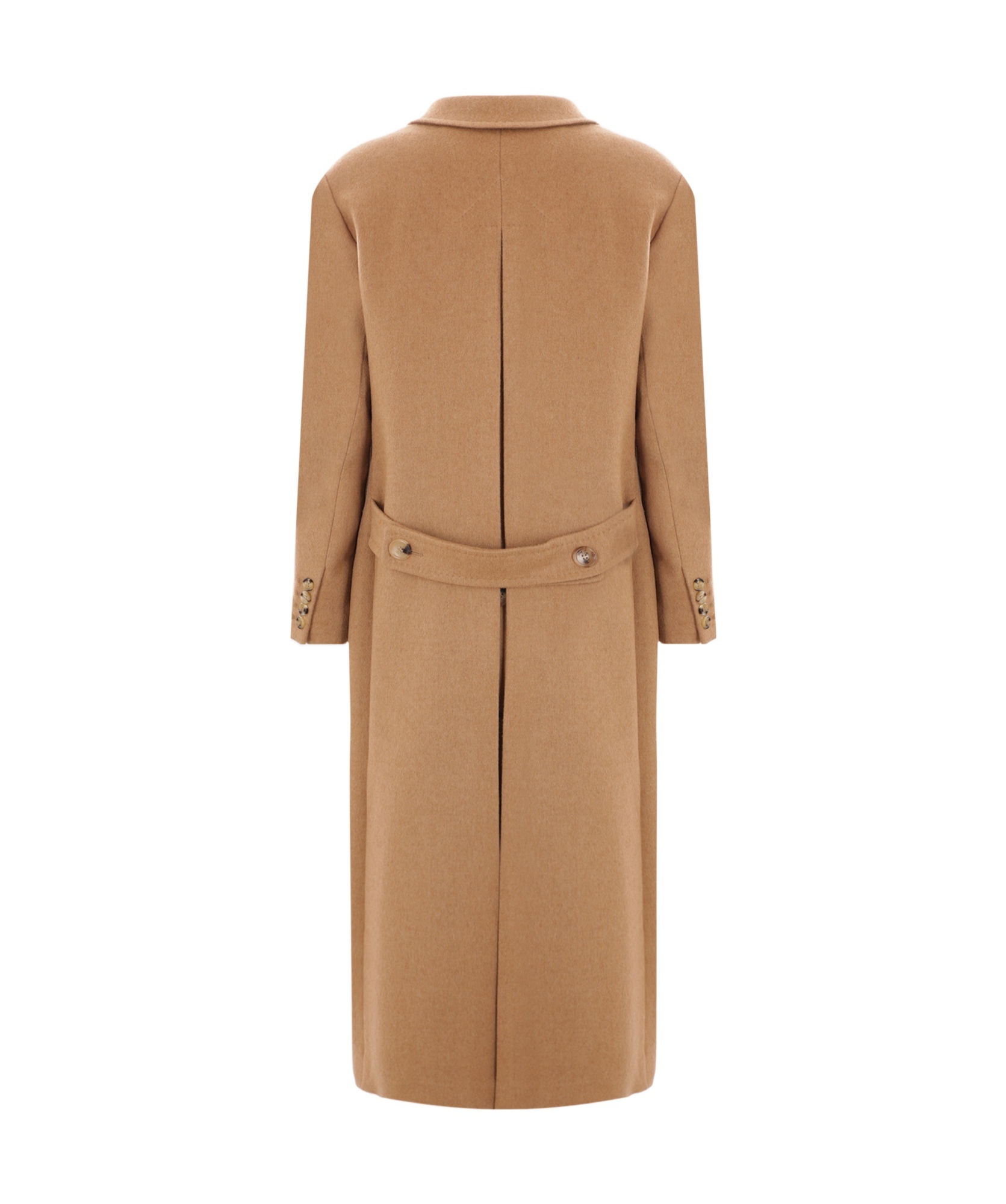 Max Mara Lvr Exclusive Camel Drap Midi Coat In Nude