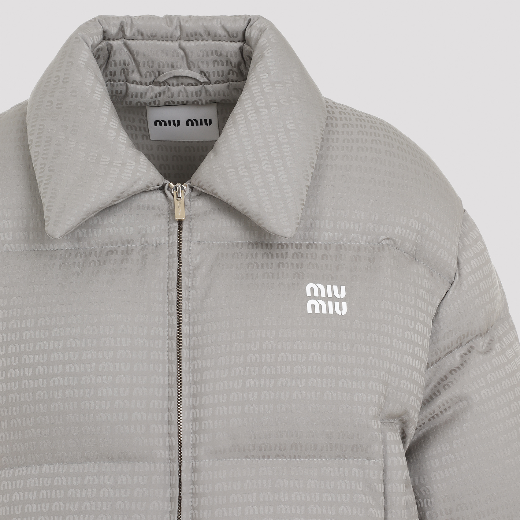 MIU MIU TECHNICAL PONGÉ DOWN JACKET