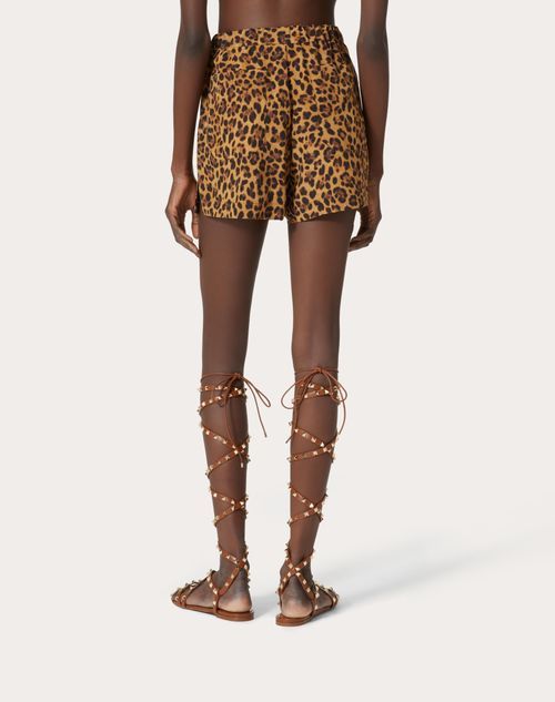 Valentino Animalier Crepe De Chine Shorts