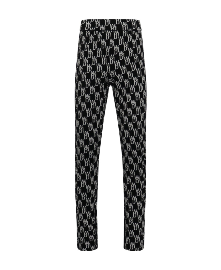 We11 Done Monogram Knitted Trousers In Black