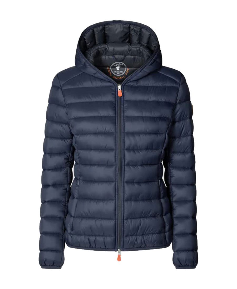 Save The Duck Vicky Short Hooded Basic Jacket In Blue