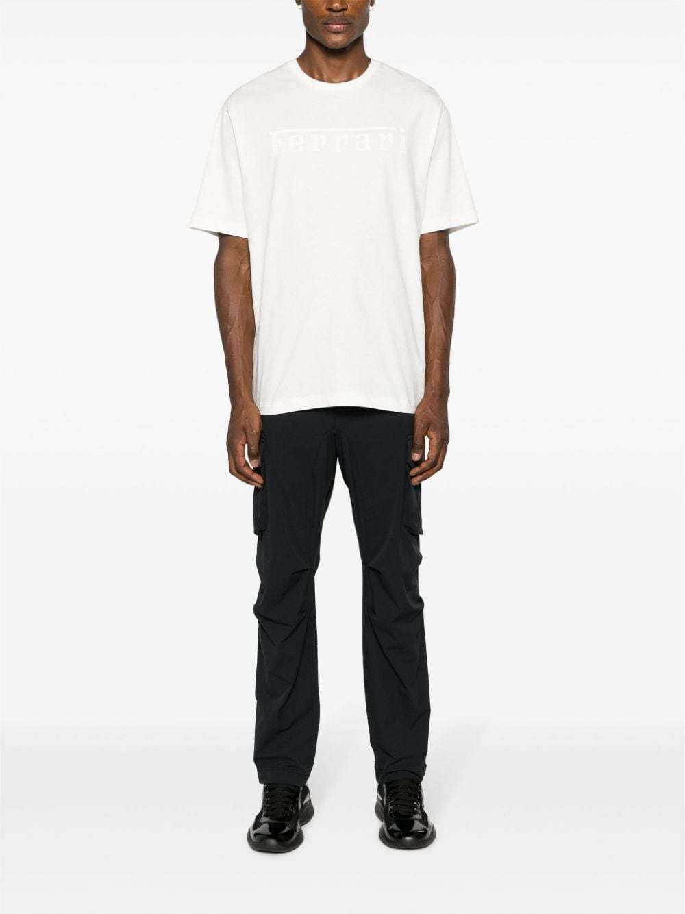 Ferrari Silicone Logo-print Cotton T-shirt In White