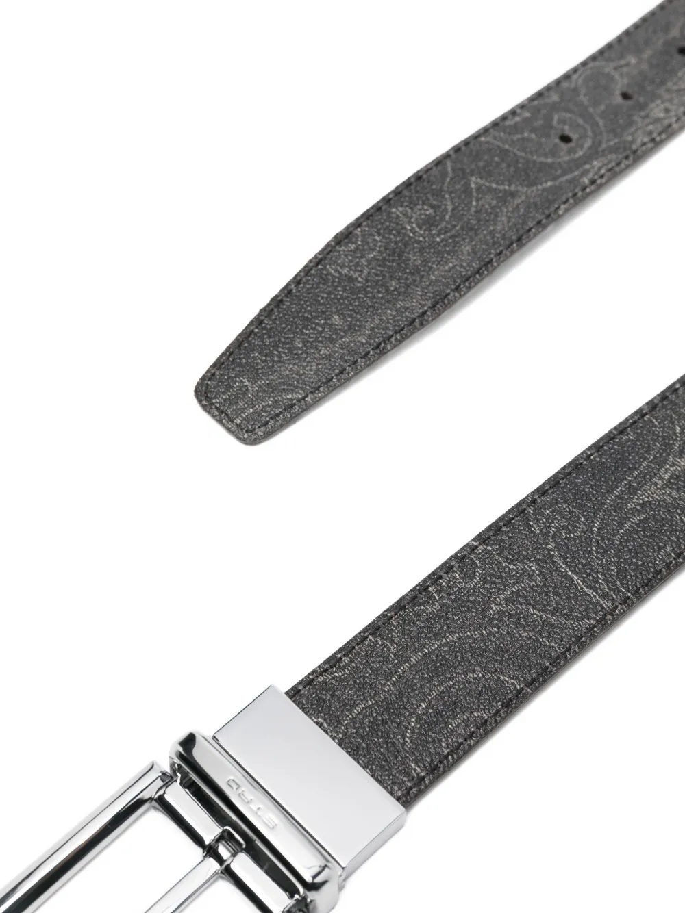 Etro Paisley-pattern Leather Belt In Black