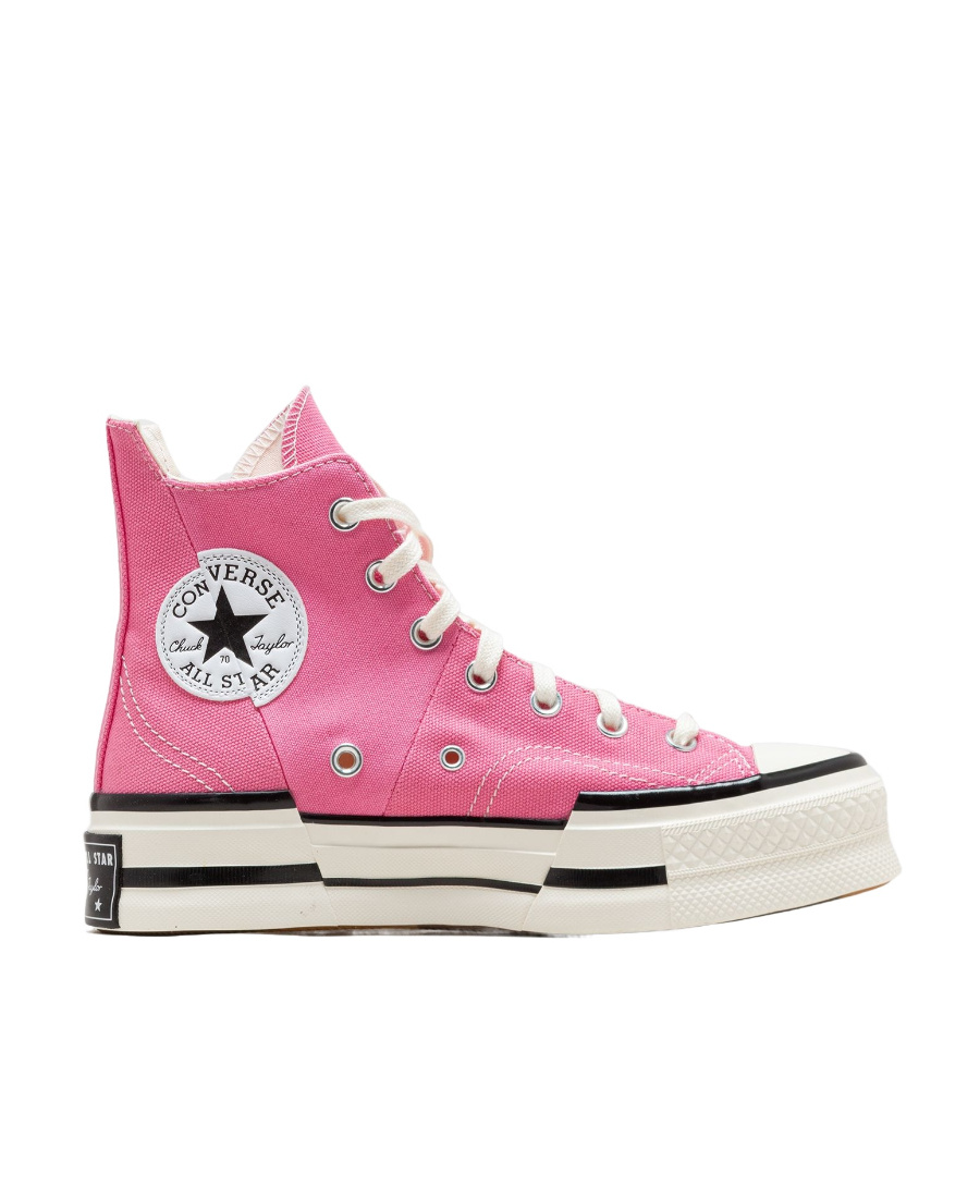Converse Round Head Strapped High Upper Board Shoes In Pink