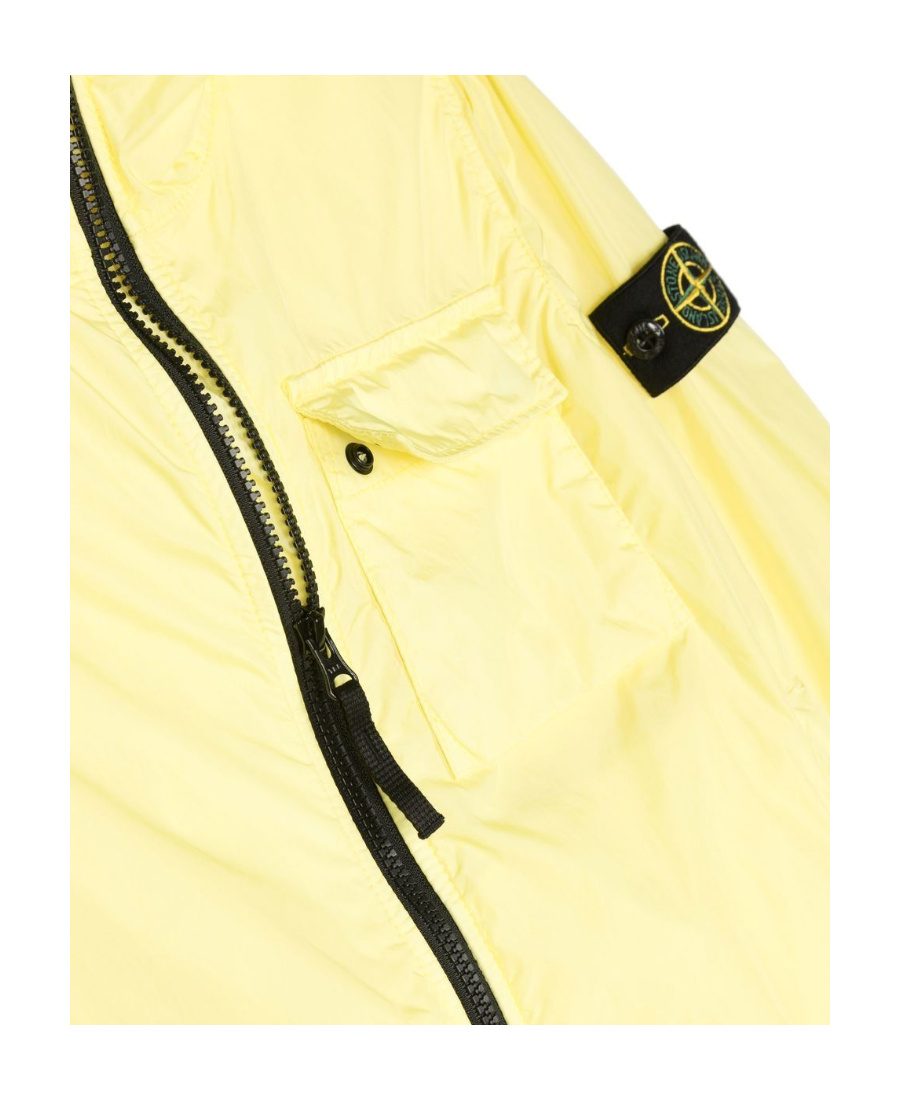 Stone Island Compass-patch Hooded Jacket In Yellow