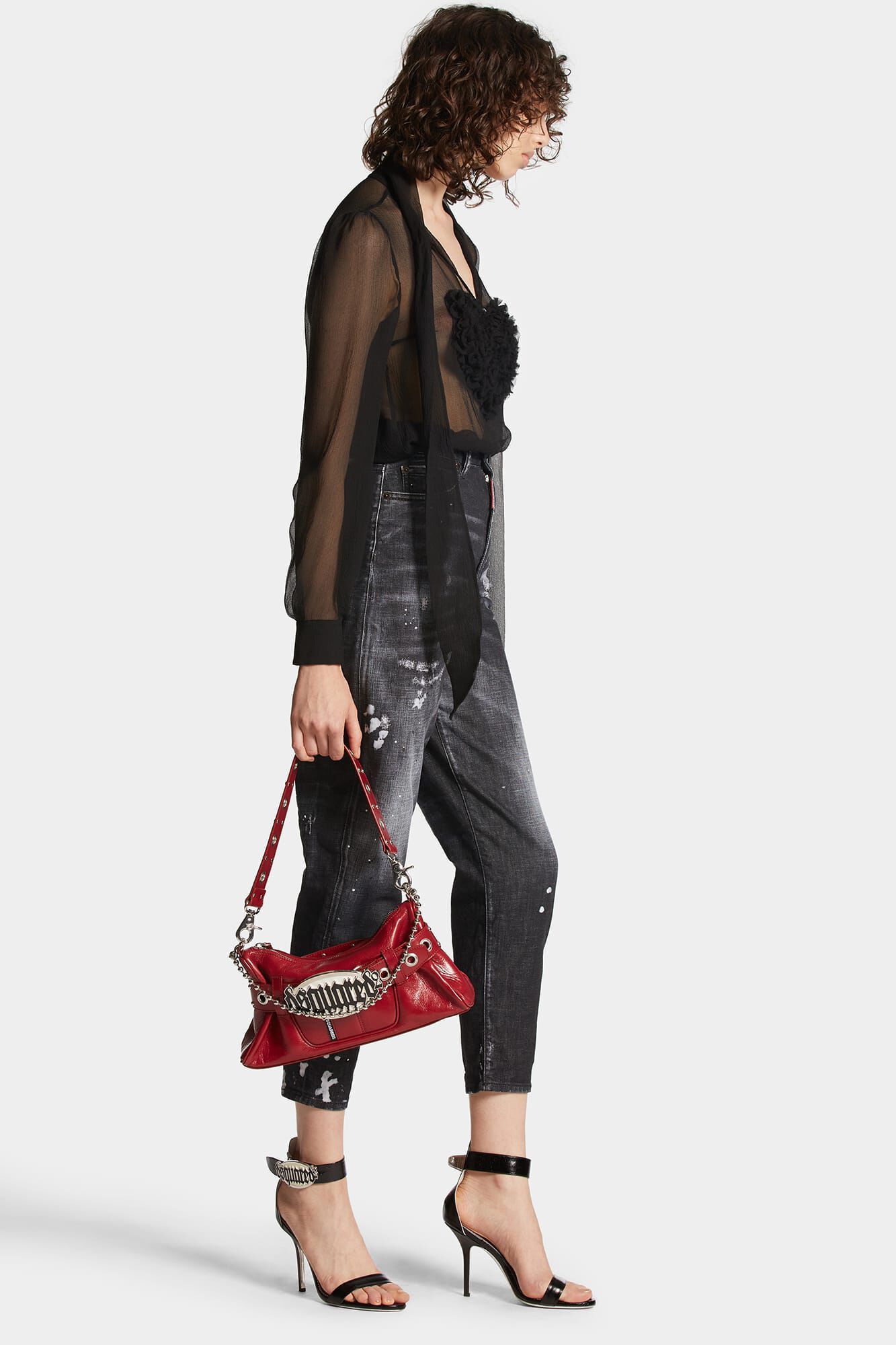 Dsquared2 High-rise Straight-leg Distressed Jeans In Black