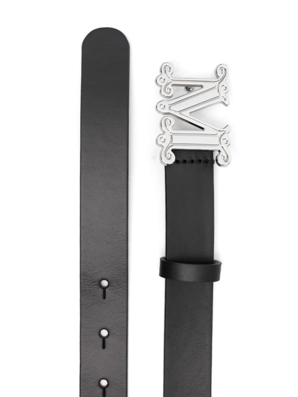 Max Mara Logo-buckle Belt In Black