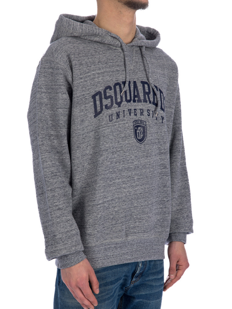 Dsquared2 Cool Fit Melange Grey Hoodie In Gray