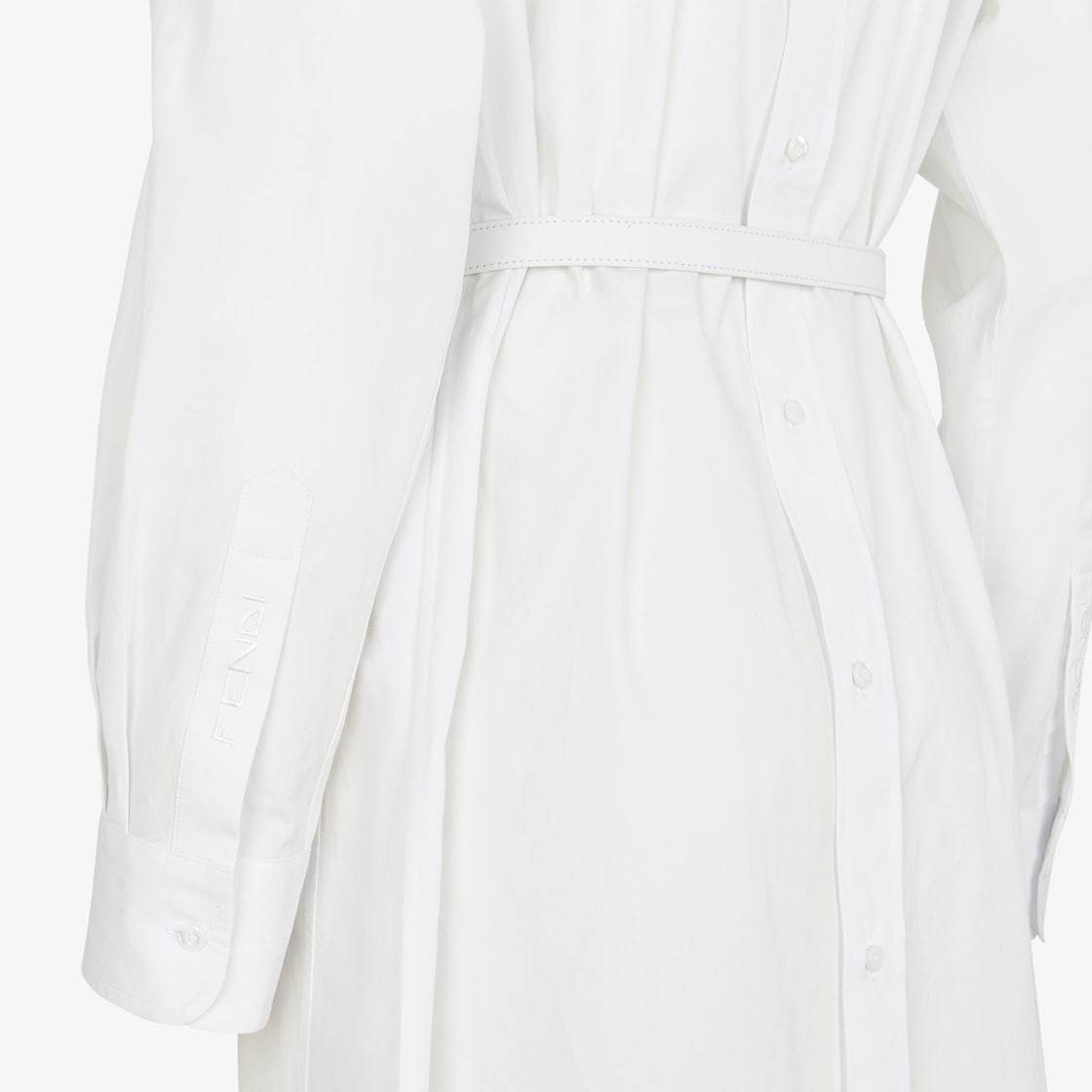Fendi Abito In Popeline Bianco In White