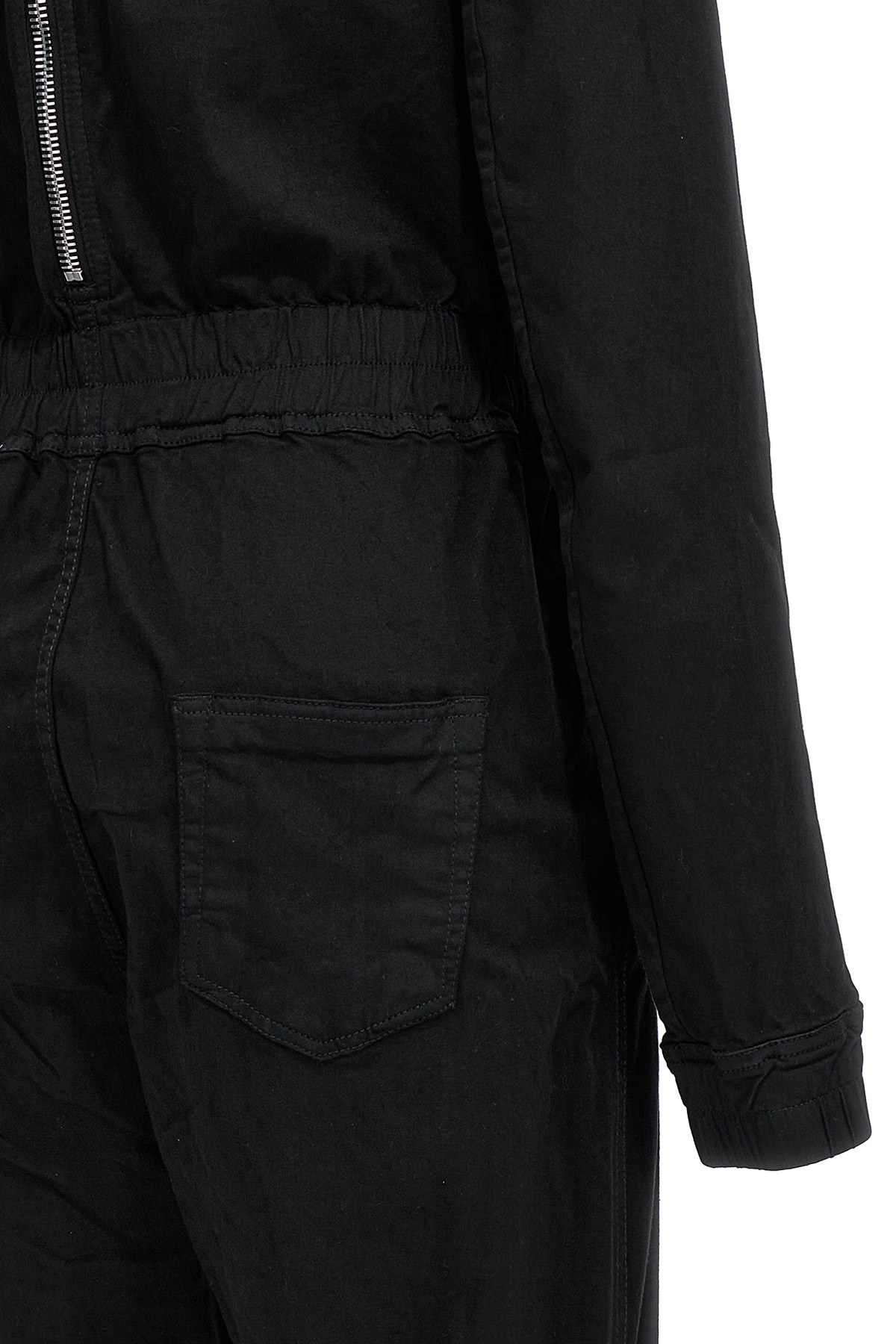 Rick Owens Drkshdw V-neck Buttoned Jumpsuit Pockets Detail In Black