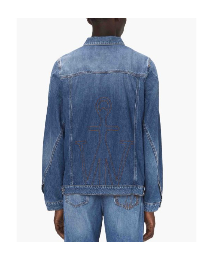 JW ANDERSON JW ANDERSON LOGO EMBROIDERED TWISTED DENIM JACKET