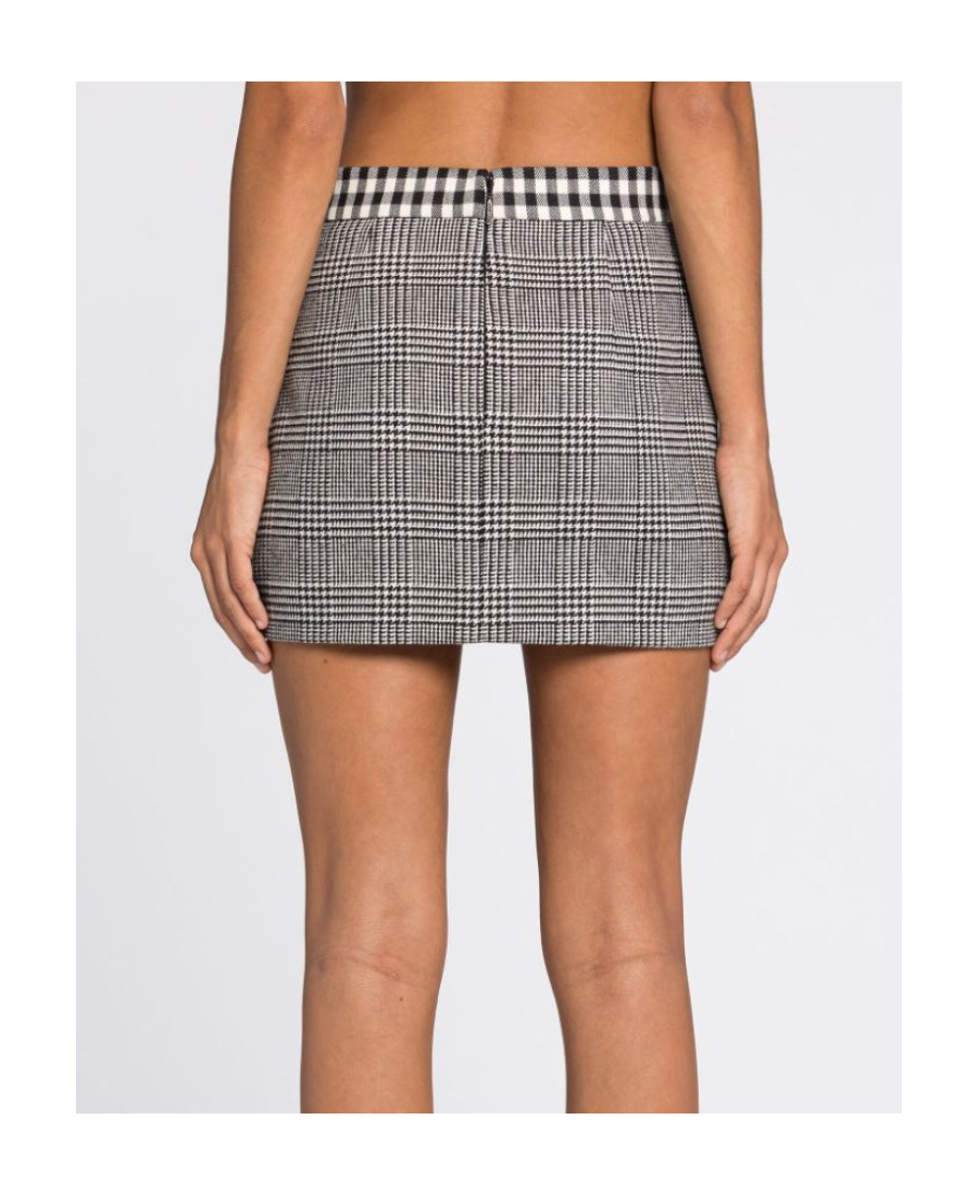 Roberto Cavalli Plaid High-rise Miniskirt In Gray