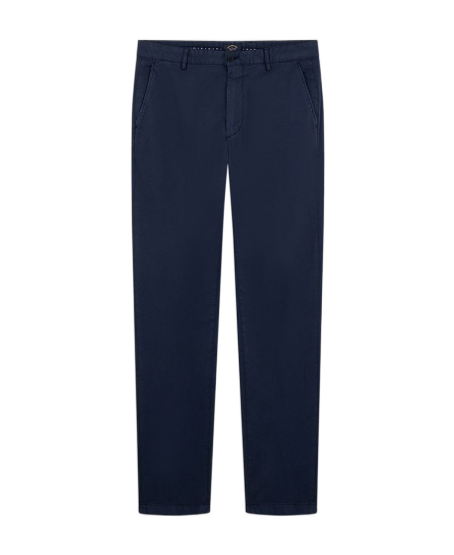 Paul & Shark Stretch Organic Cotton Trousers In Black