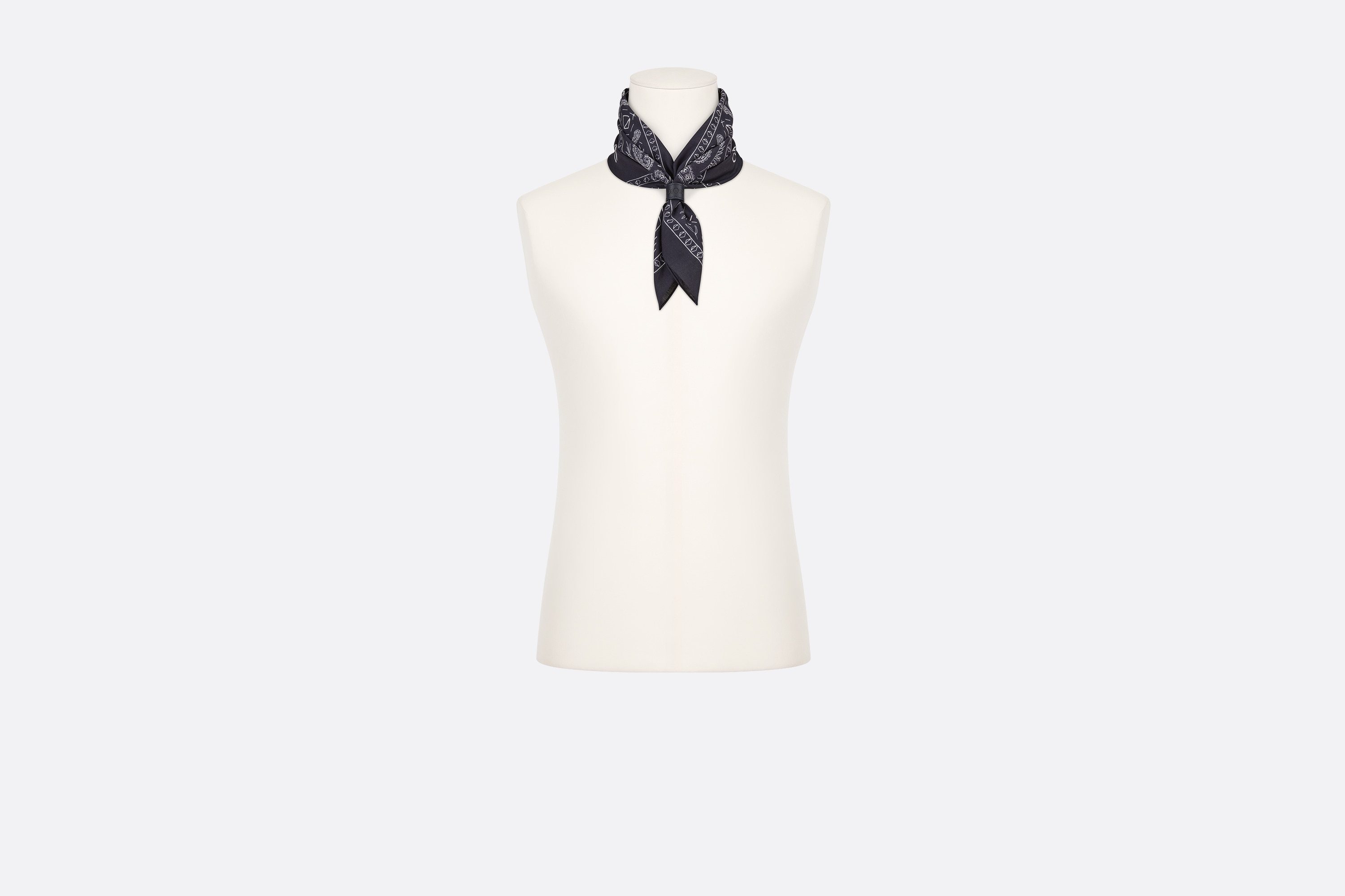 Dior Square Printed Scarf In Black
