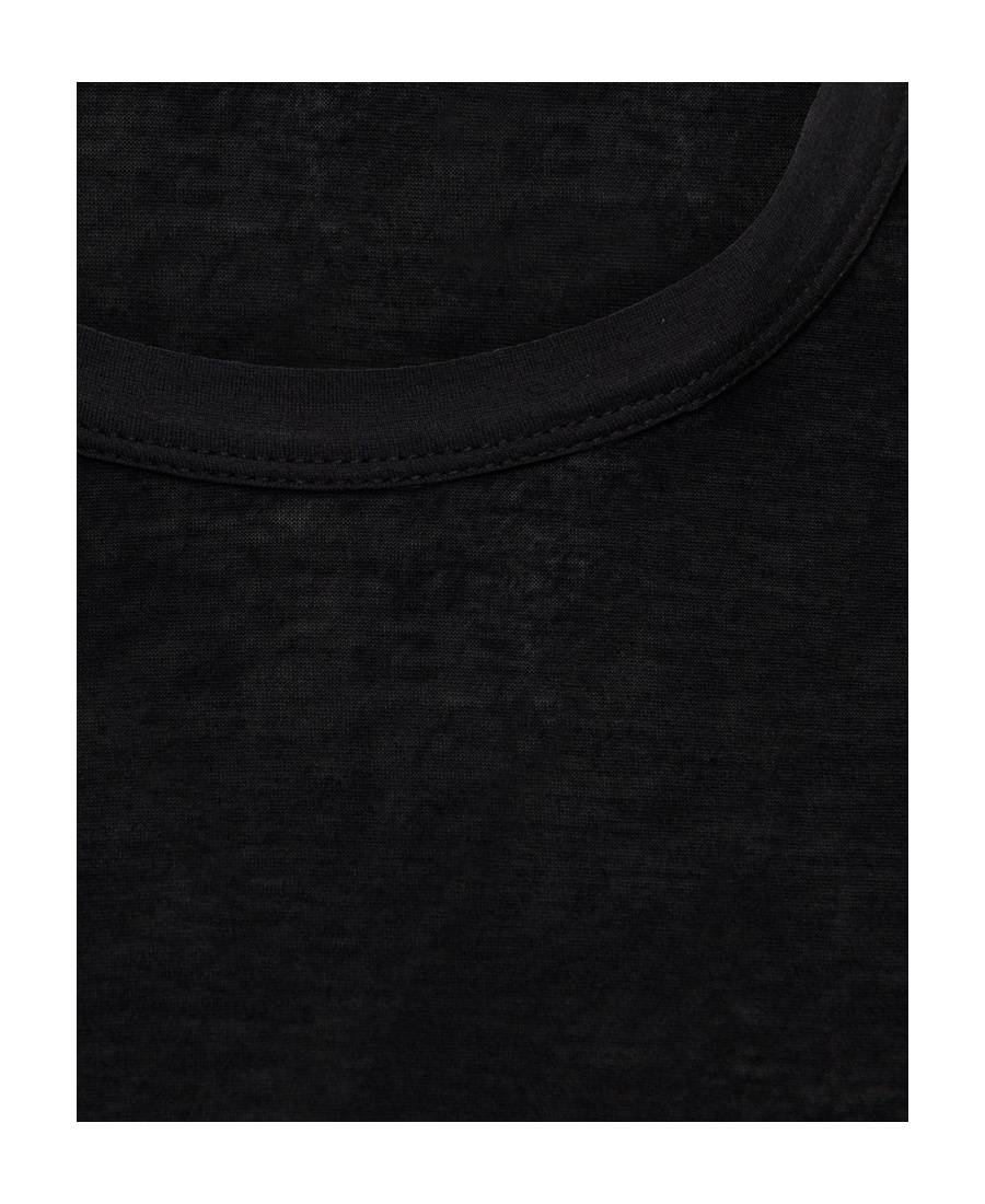 Ann Demeulemeester T-shirt With Round Neck And Long Sleeves In Black