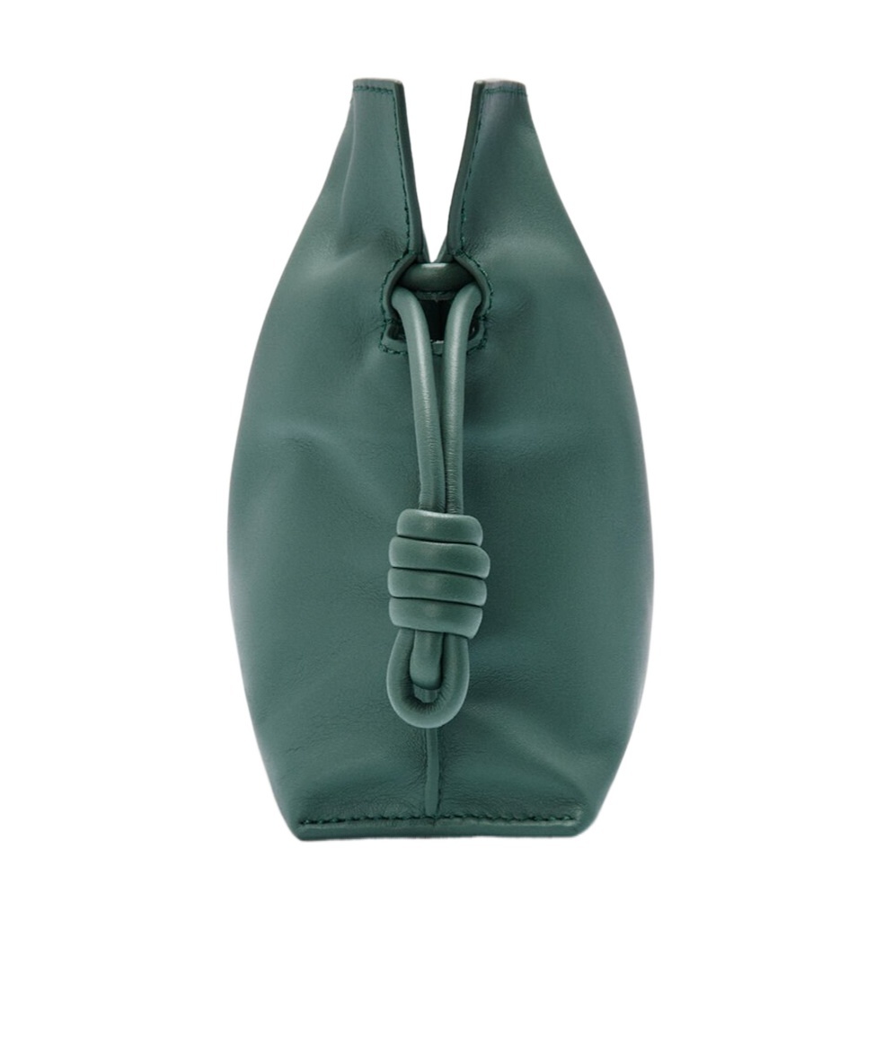 Loewe Medium Leather Flamenco Purse In Green