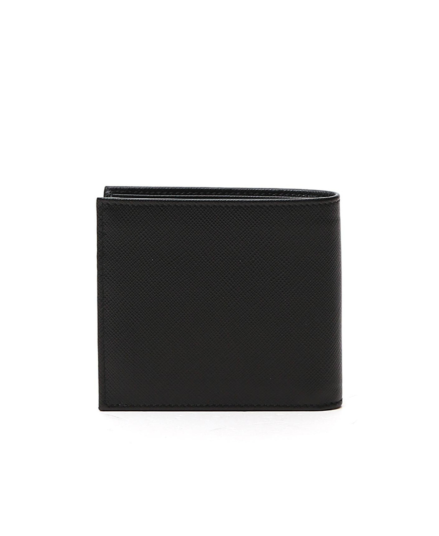 Prada Saffiano Leather Billfold Wallet In Black