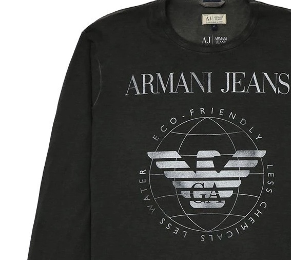 Armani Jeans Logo Details Long-sleeved T-shirt In Black