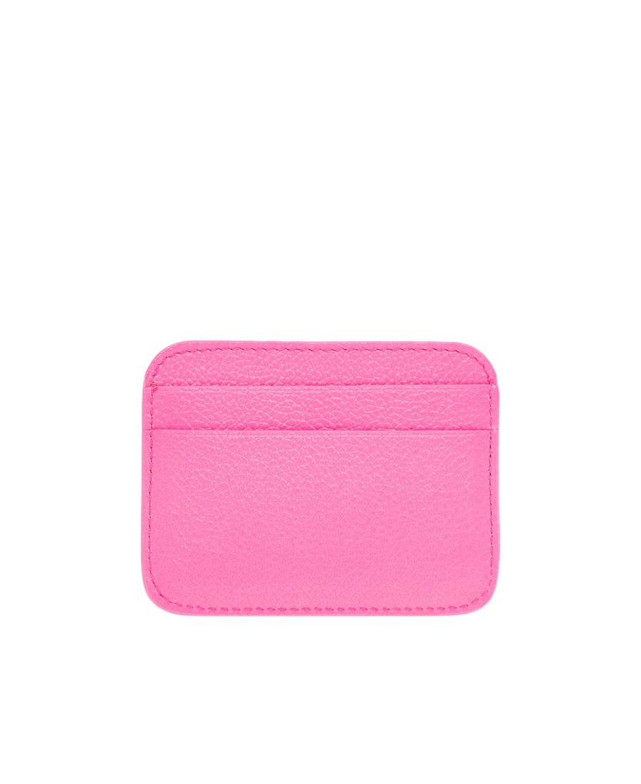 Balenciaga Logo-print Leather Mini Wallet In Pink