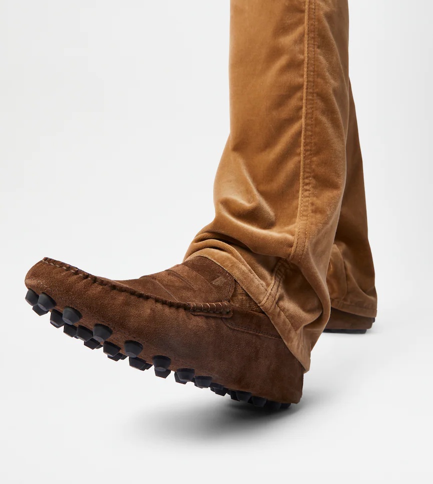 Tod's Round-toe Suede Loafers In Brown