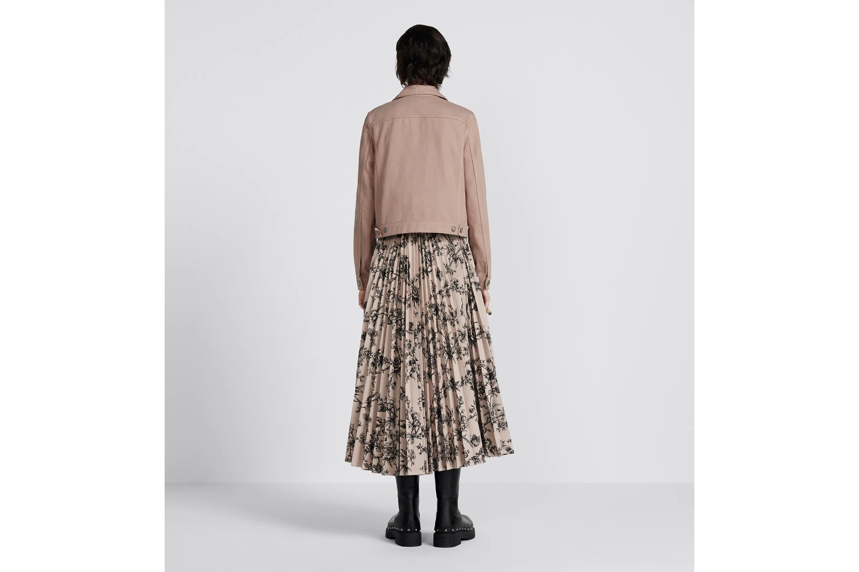 Shop Dior Mid-length Pleated Skirt In Nude