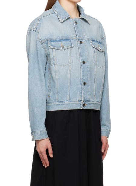 Loulou Studio Long-sleeved Denim Jacket In Brown