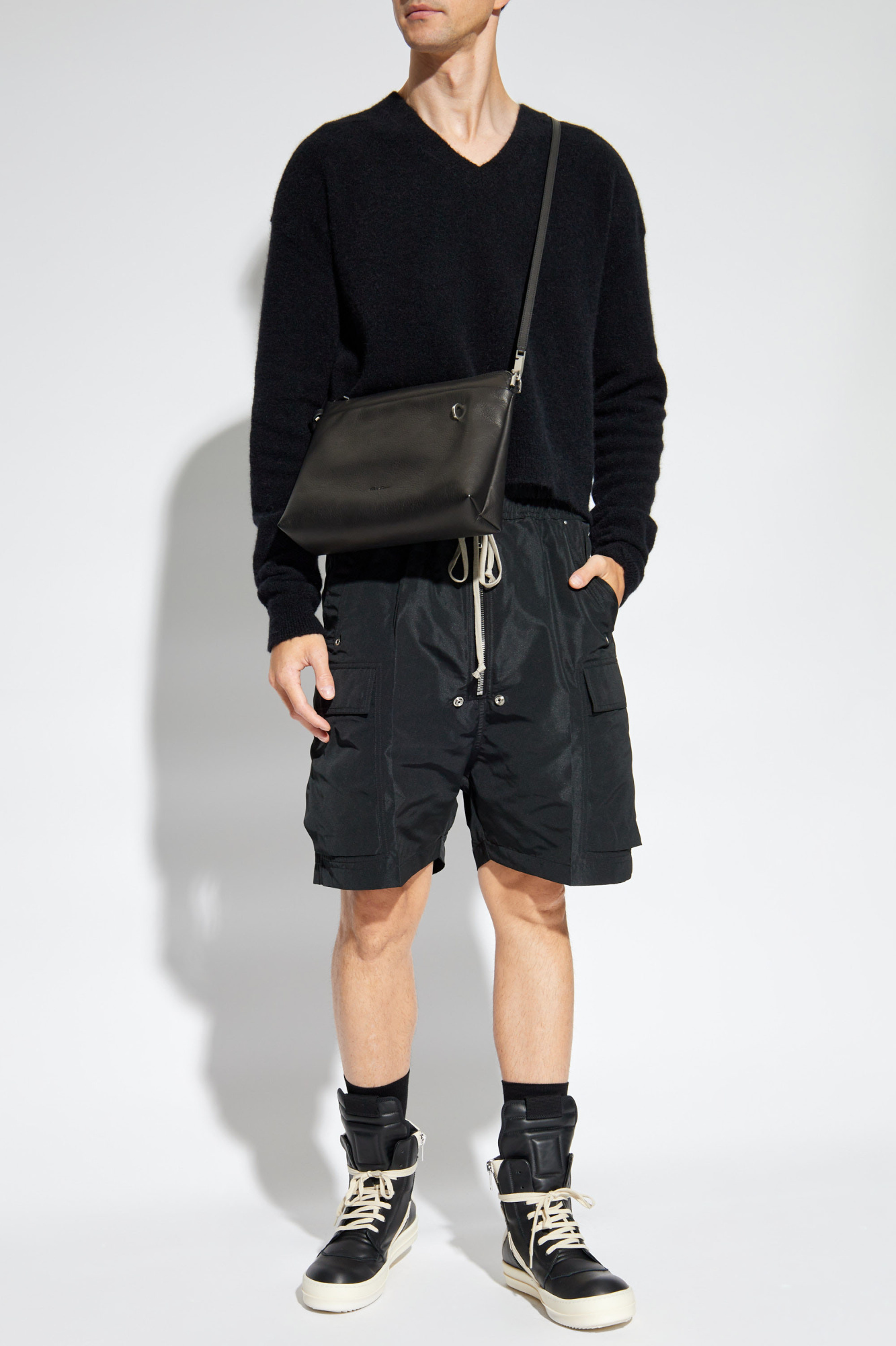Rick Owens Straight-leg Shell Shorts In Black