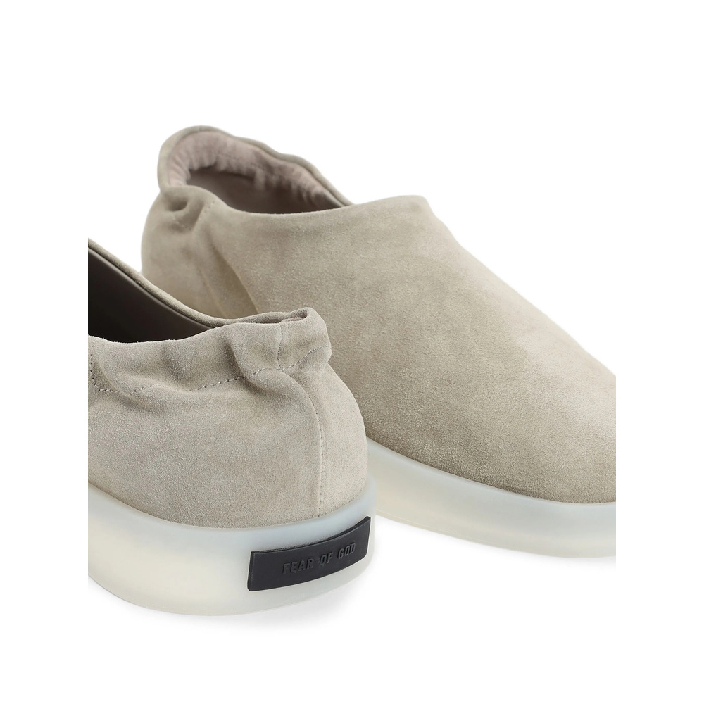 Fear Of God Beige Mules With Logo Patch On The Back And Elasticized Heel In Suede Man In Neutral