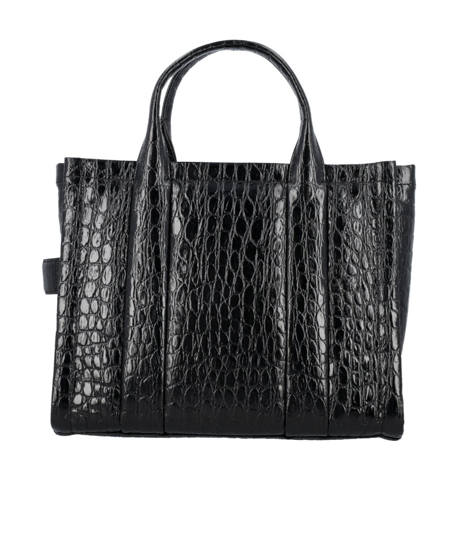 Marc Jacobs The Croc-embossed Medium Tote In Black