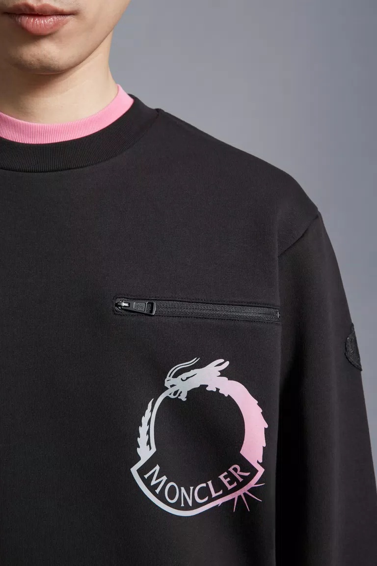 Shop Moncler Logo Motif Sweatshirt In Black