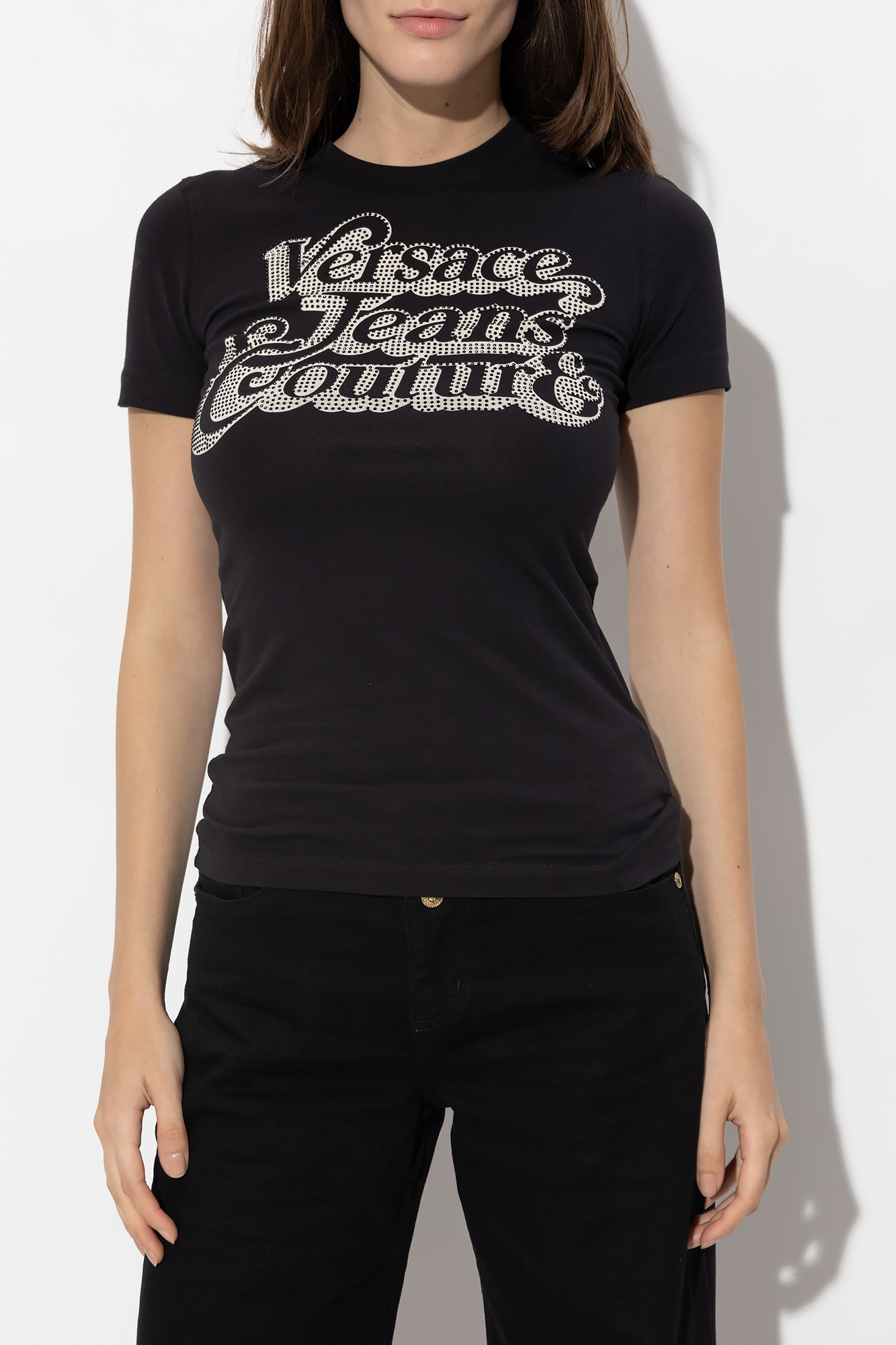 VERSACE JEANS LOGO-PRINT COTTON T-SHIRT