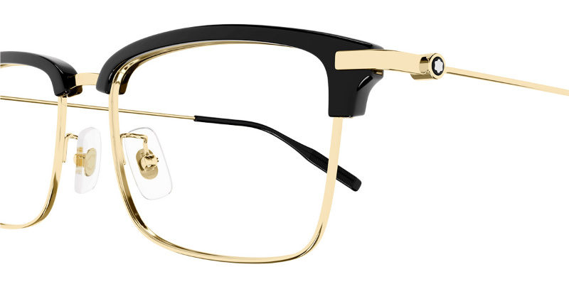 Montblanc Eyewear Square Frame Glasses In Gold
