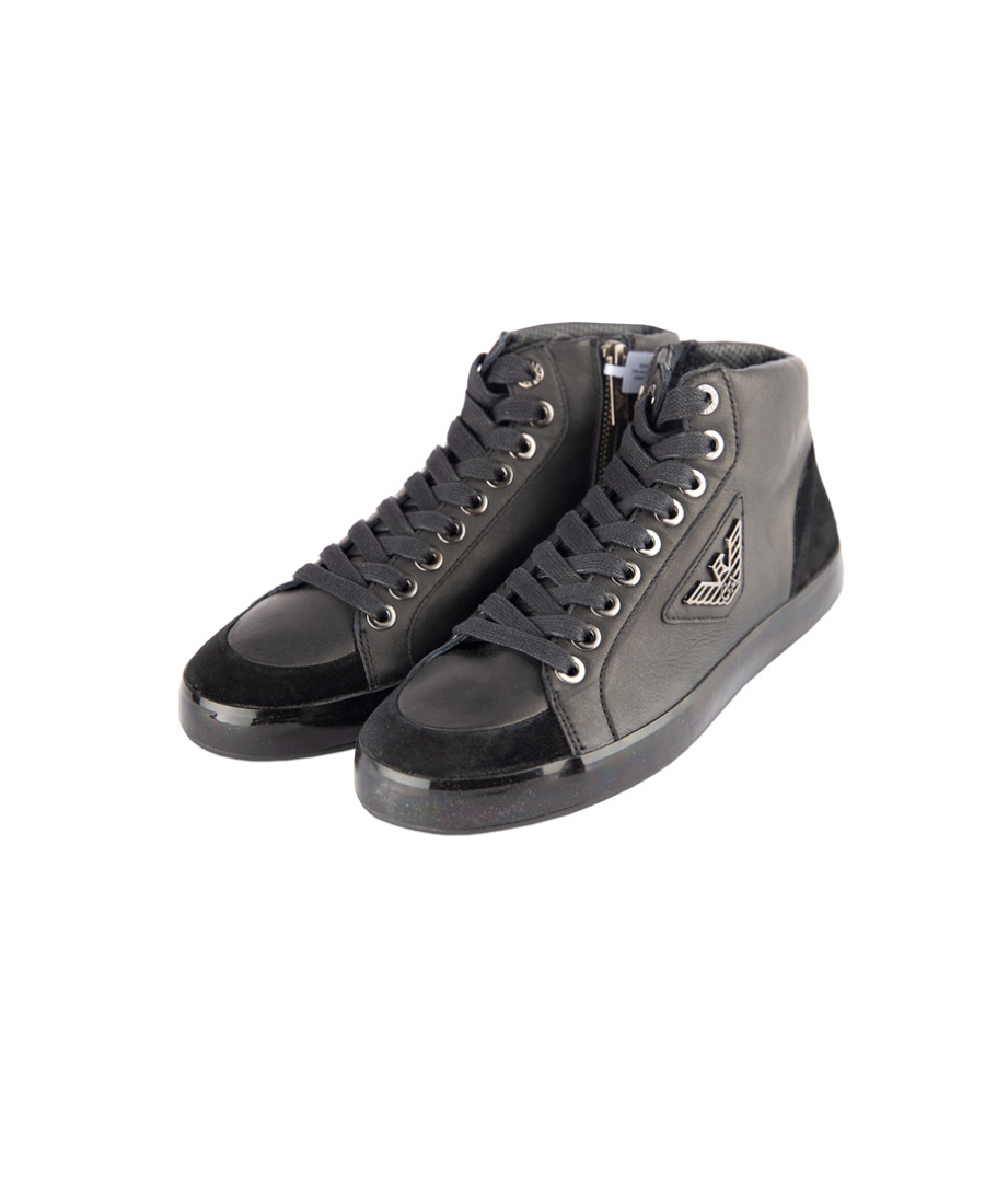 Emporio Armani Logo Casual Sports Shoes In Black