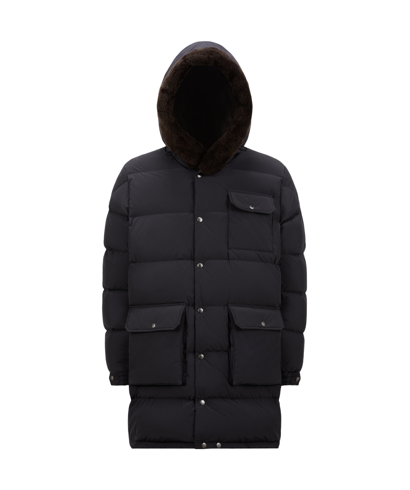 Moncler Long-sleeved Down Jacket In Blue