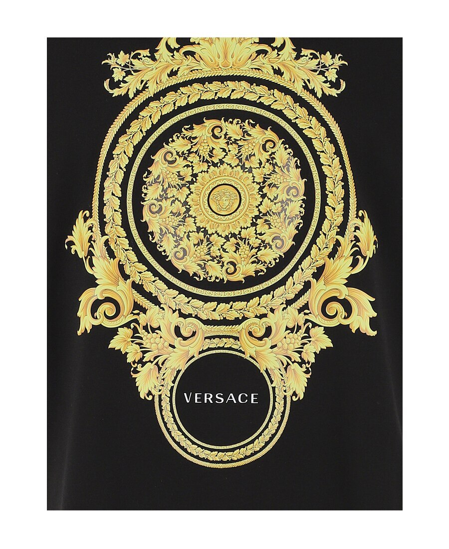 Versace Barocco Printed T-shirt In Black