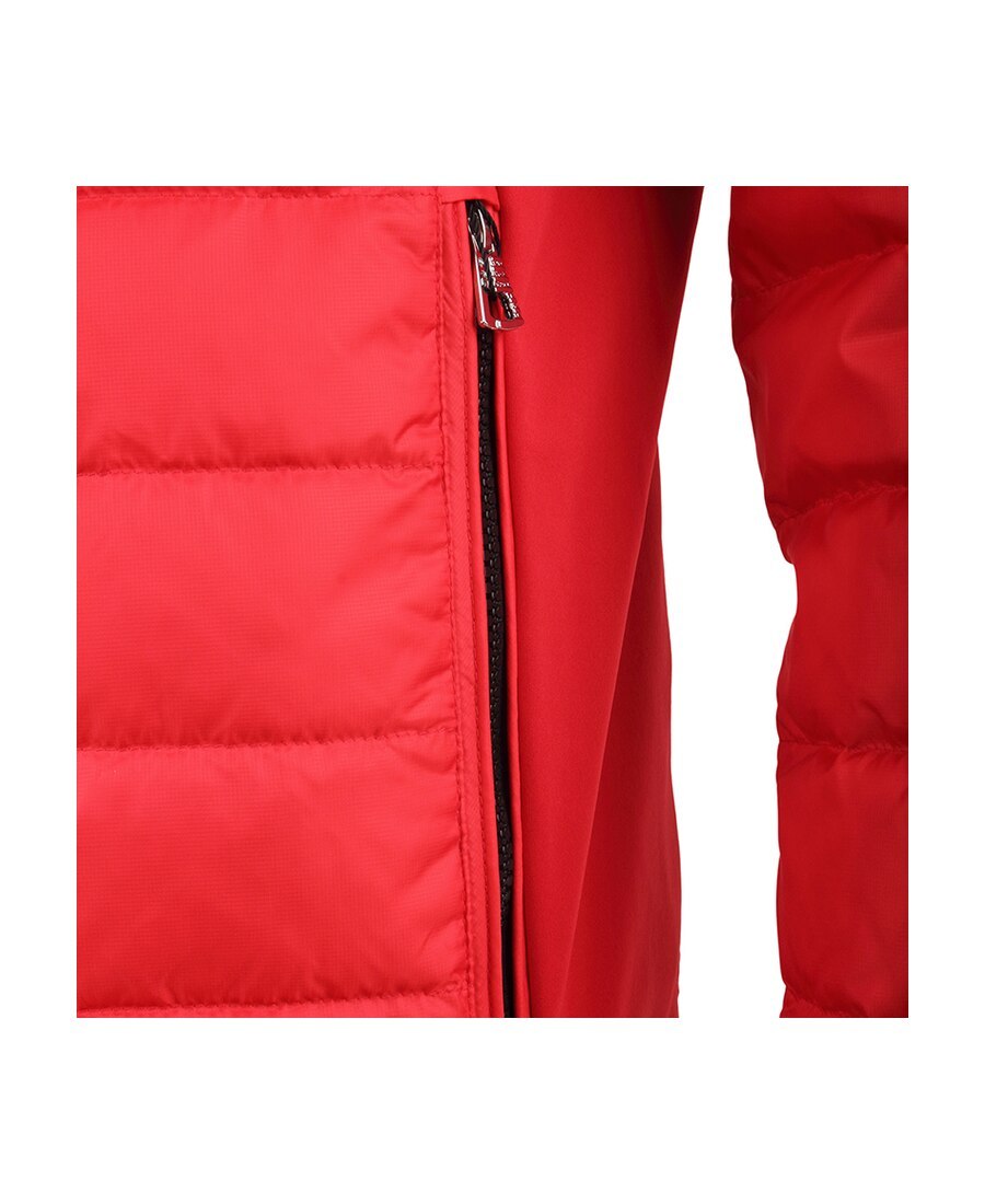 Ea7 Logo Quilted Down Jacket In Red