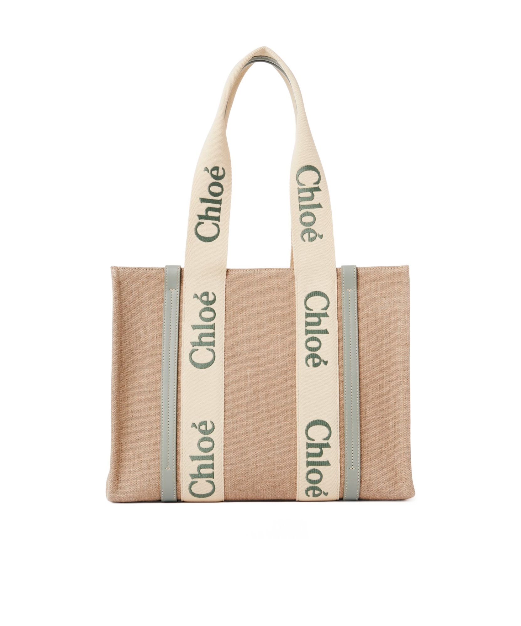 Chloé Woody Tote Bag In Linen