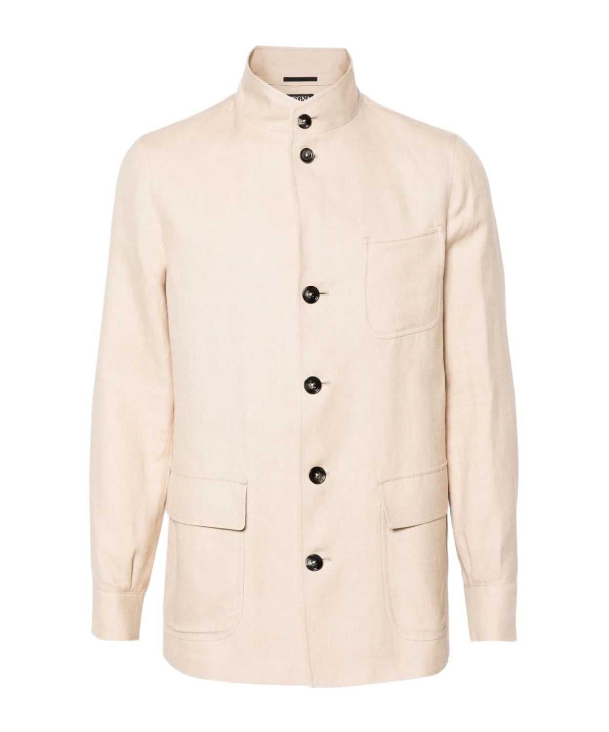 Zegna Linen-blend Shirt Jacket In White