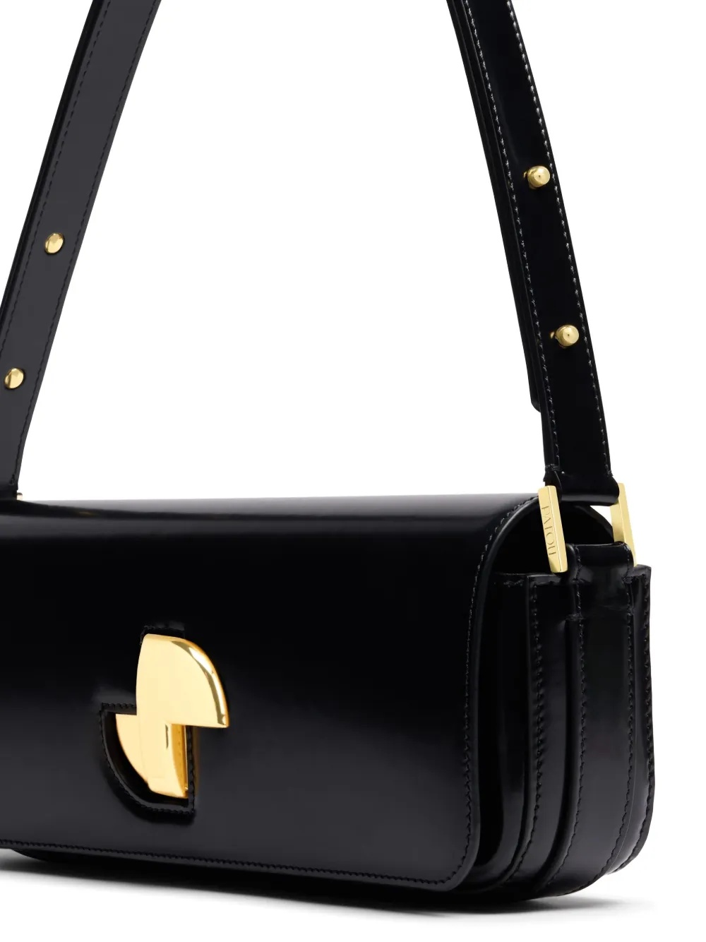 Patou Shoulder Bag With Structured Silhouette And Adjustable Strap In Black