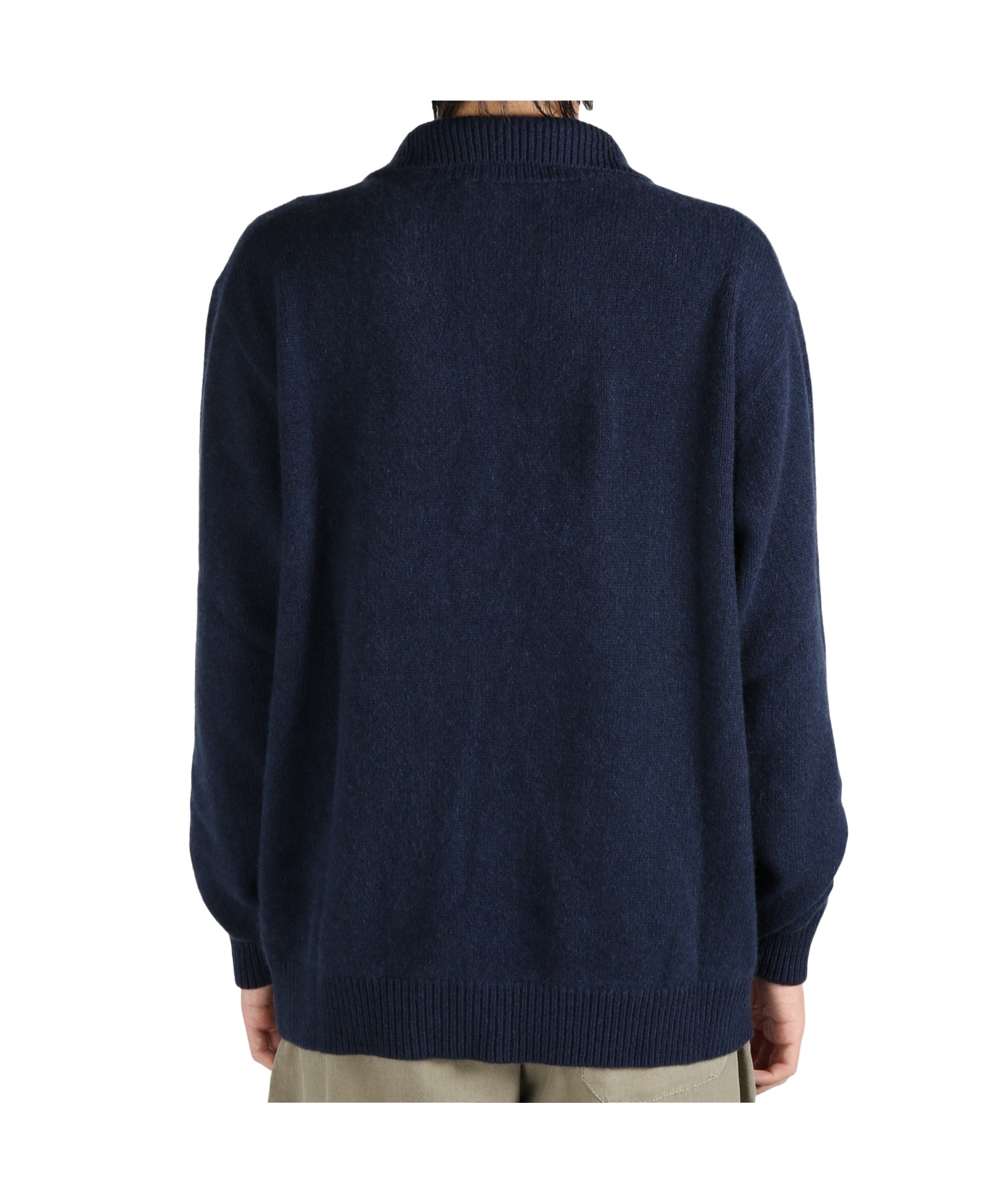 The Elder Statesman Semi-zipper Sweater In Black