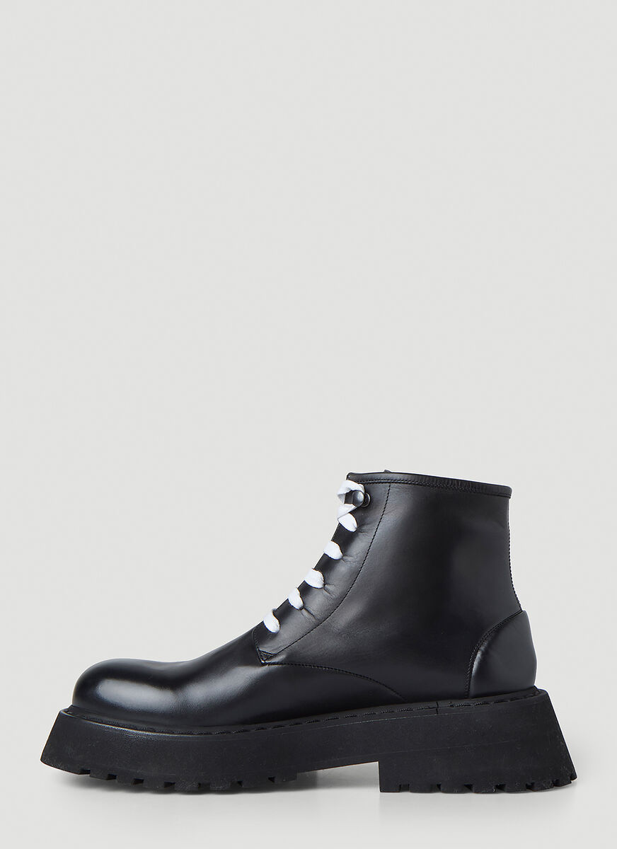 Shop Marsèll Micarro Leather Platform Ankle Boots In Black