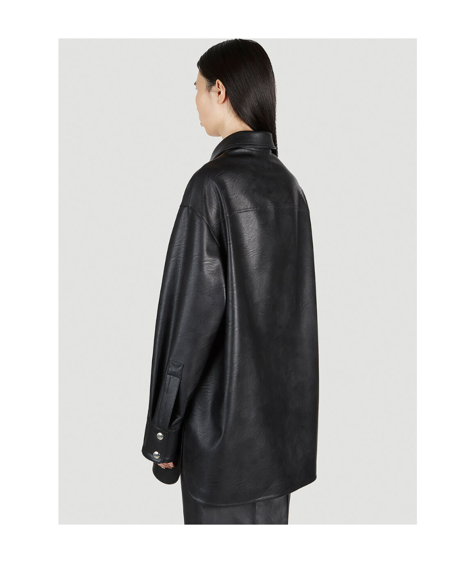 Stella Mccartney Faux-leather Overshirt In Black