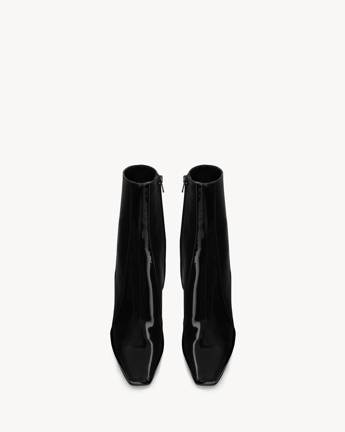 Saint Laurent Rainer 90 Patent Leather Ankle Boots In Black