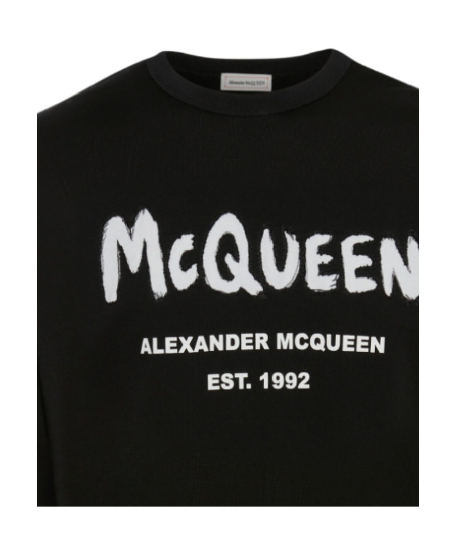 Alexander Mcqueen Graffiti Logo-print Cotton Sweatshirt In Black
