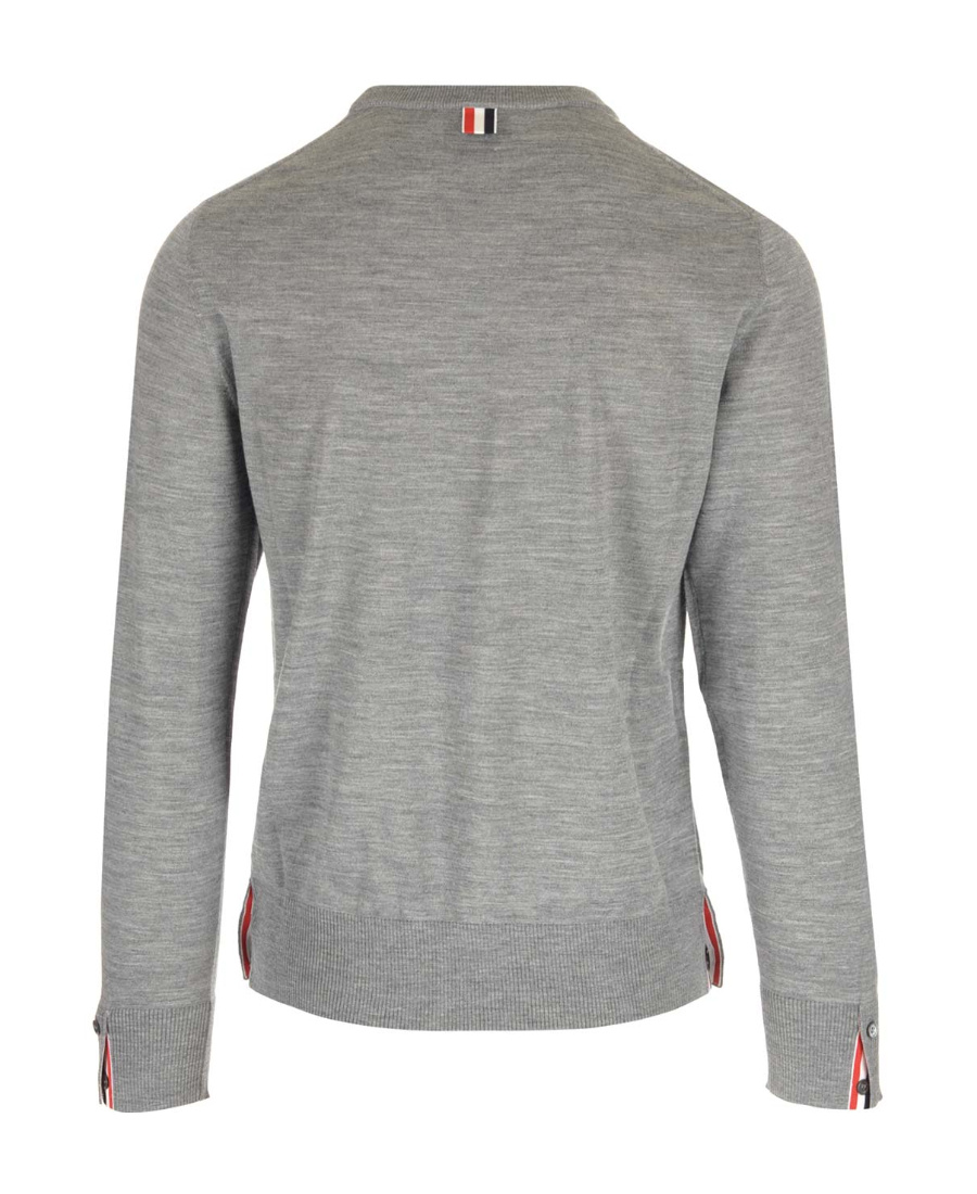 THOM BROWNE LOGO-PATCH WOOL SWEATSHIRT