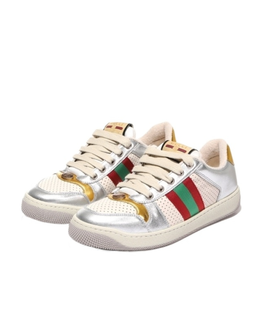 Gucci The Logo Is Tied With Low-top Casual Sneakers In Nude