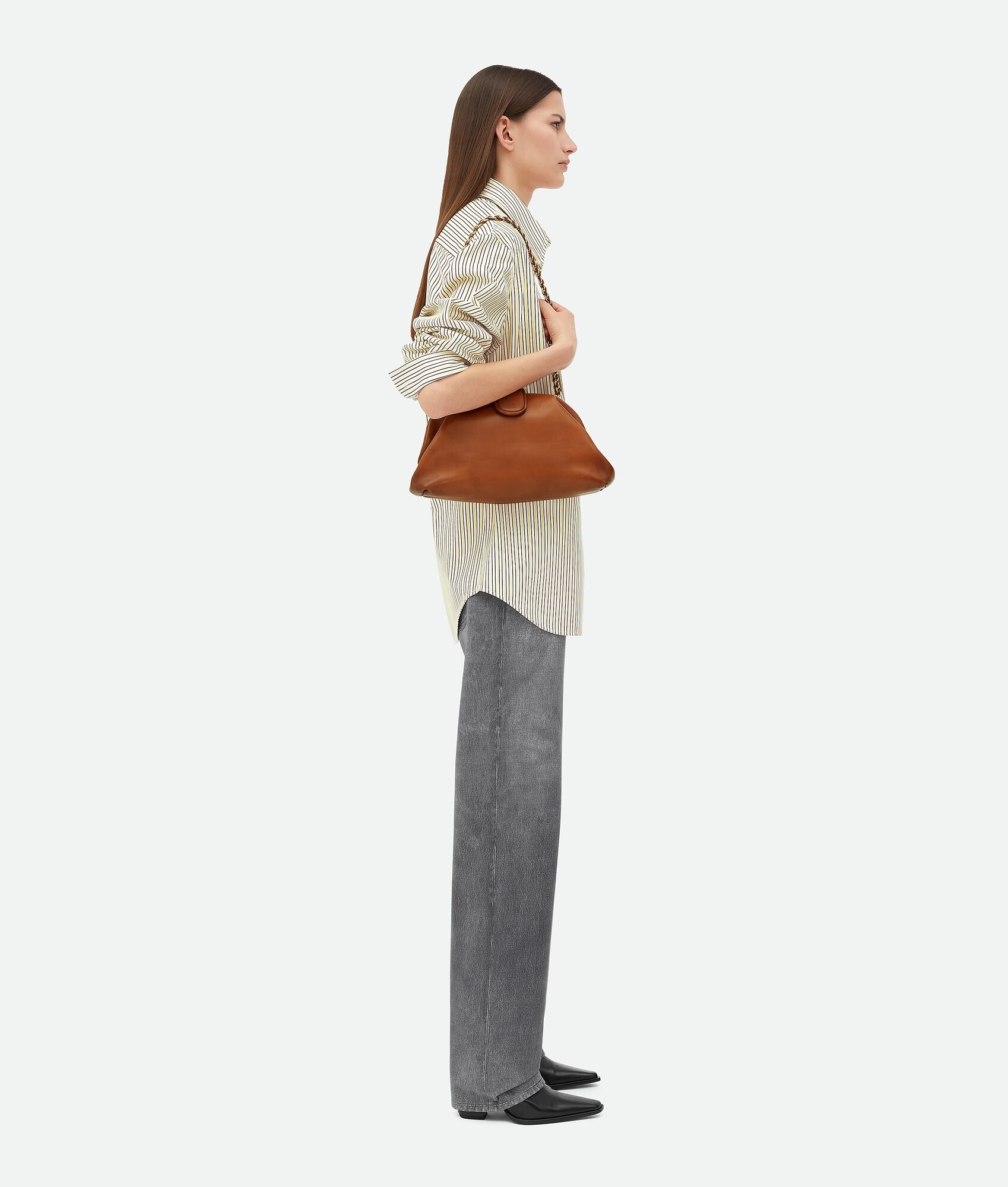 Bottega Veneta Lauren 1980 Mini Clutch With Chain In Brown